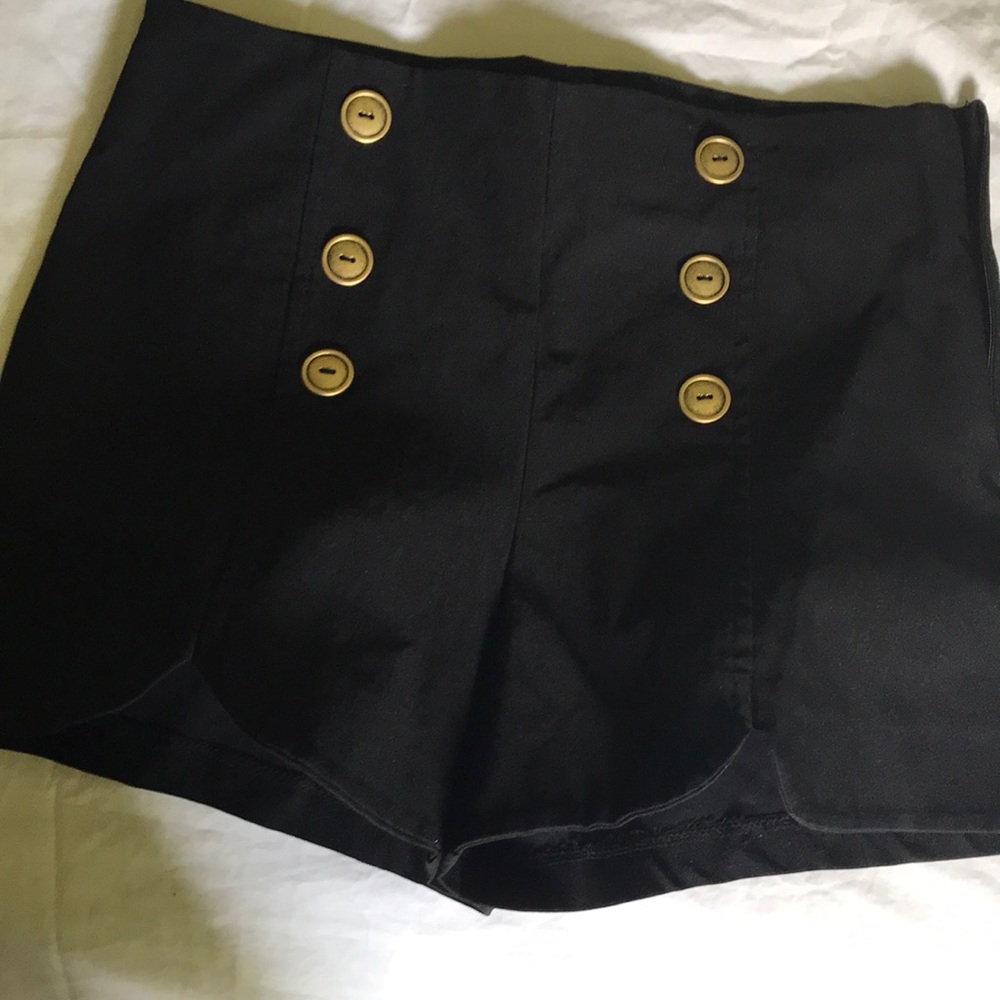 SHORTS Charlotte Russo black shorts HIGH WAISTED Rayo/74  nyl/22. Spandex DRESSY